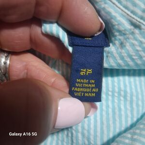 Ralph Lauren Light Blue and White Striped Button Shirt